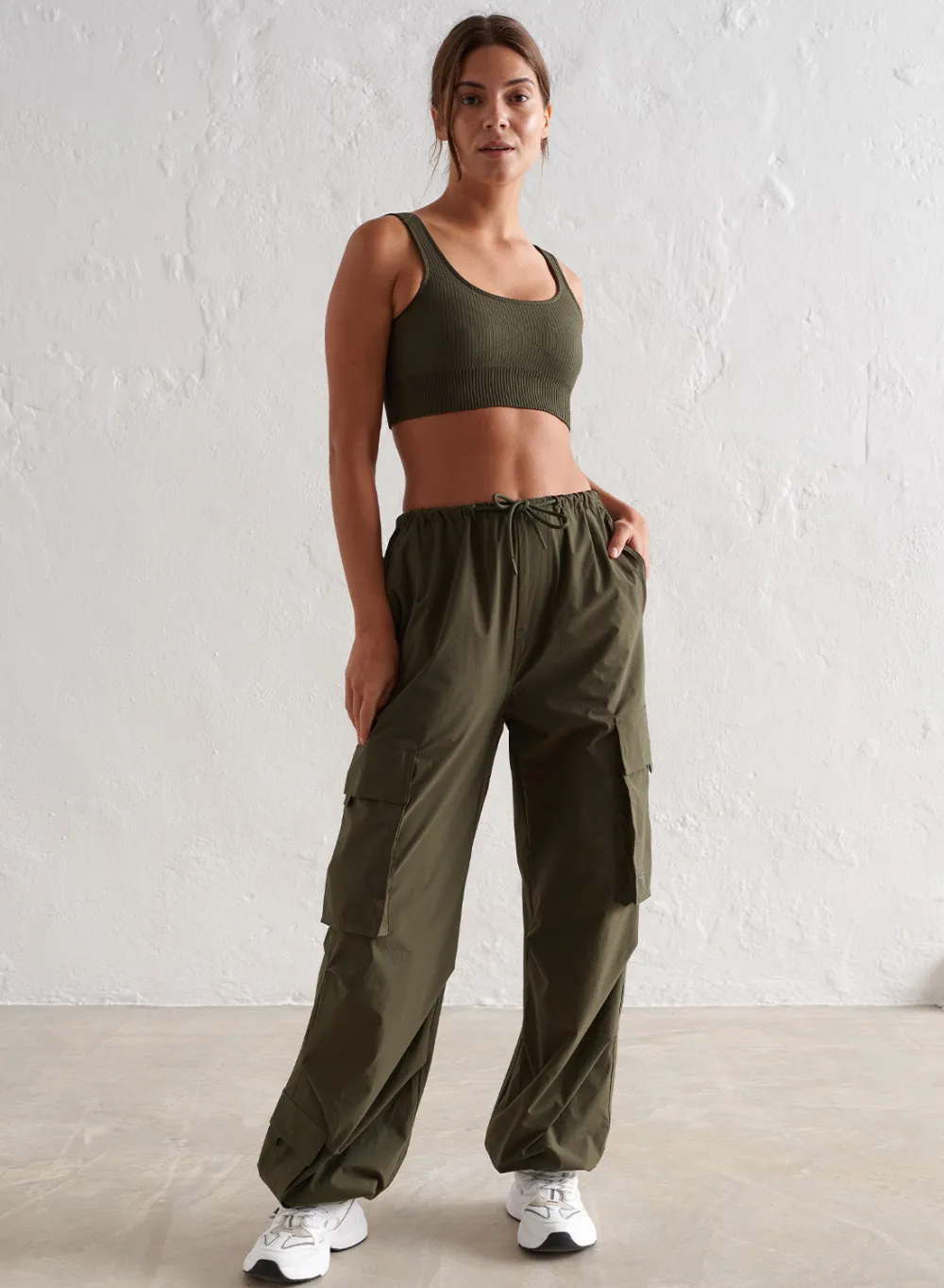 Workout Pants^AIM’N Windbreaker Parachute Pants Khaki
