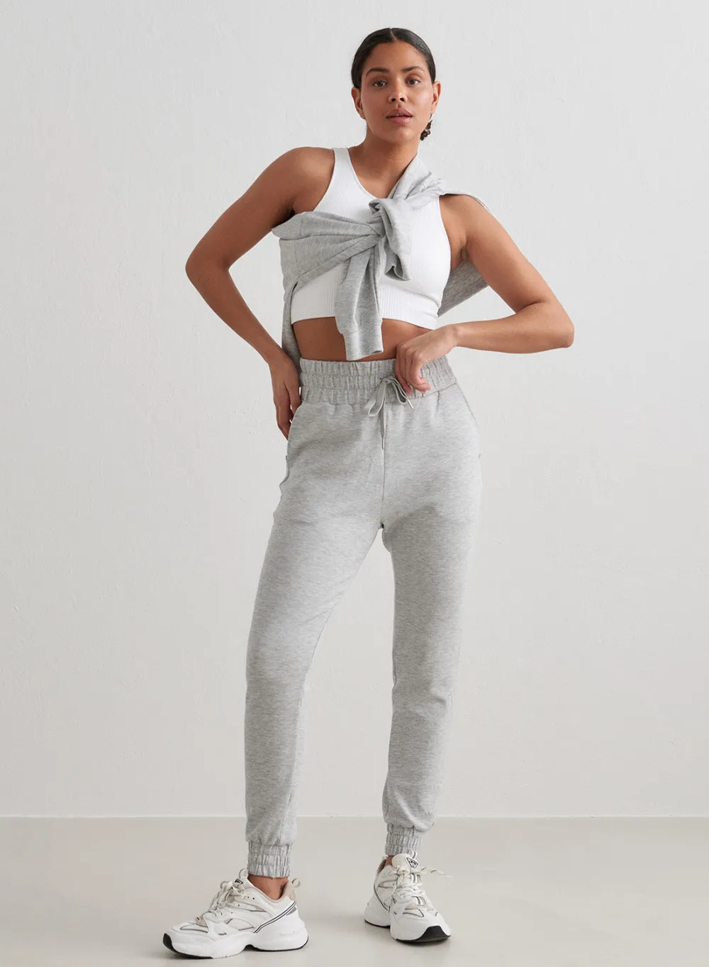 Myke Bukser|Sweatpants^AIM’N Melange Comfy Sweatpants Light Grey