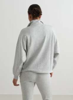 Sweatshirts|Gensere^AIM’N Melange Comfy Half Zip Light Grey