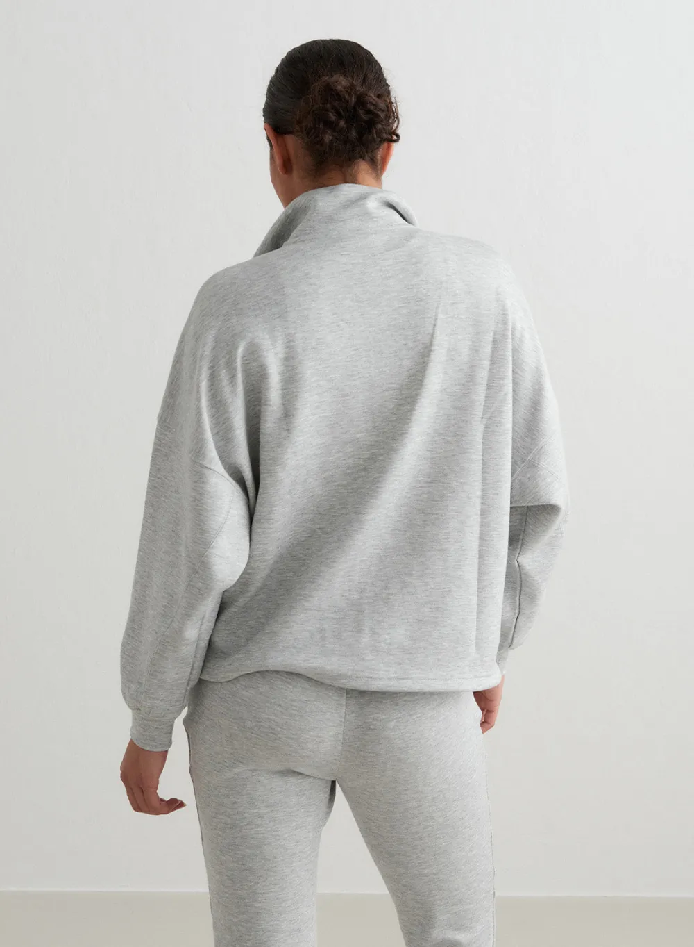 Sweatshirts|Gensere^AIM’N Melange Comfy Half Zip Light Grey