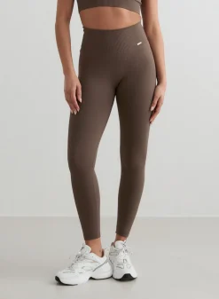 Treningstights|Ribbete Tights^AIM’N Ribbed Seamless Tights Macchiato