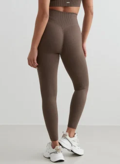 Treningstights|Ribbete Tights^AIM’N Ribbed Seamless Tights Macchiato