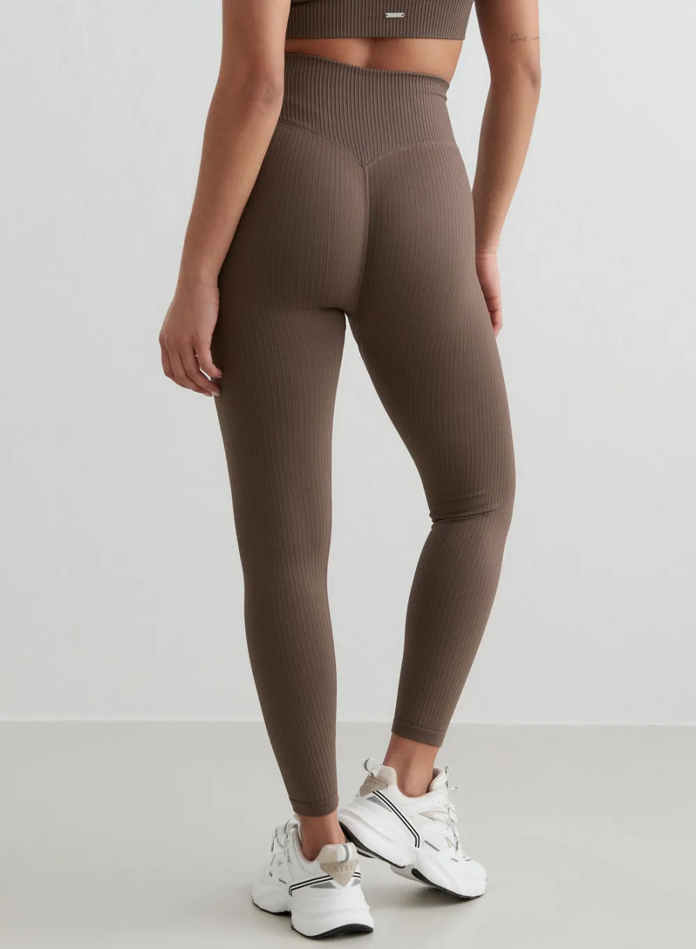 Treningstights|Ribbete Tights^AIM’N Ribbed Seamless Tights Macchiato