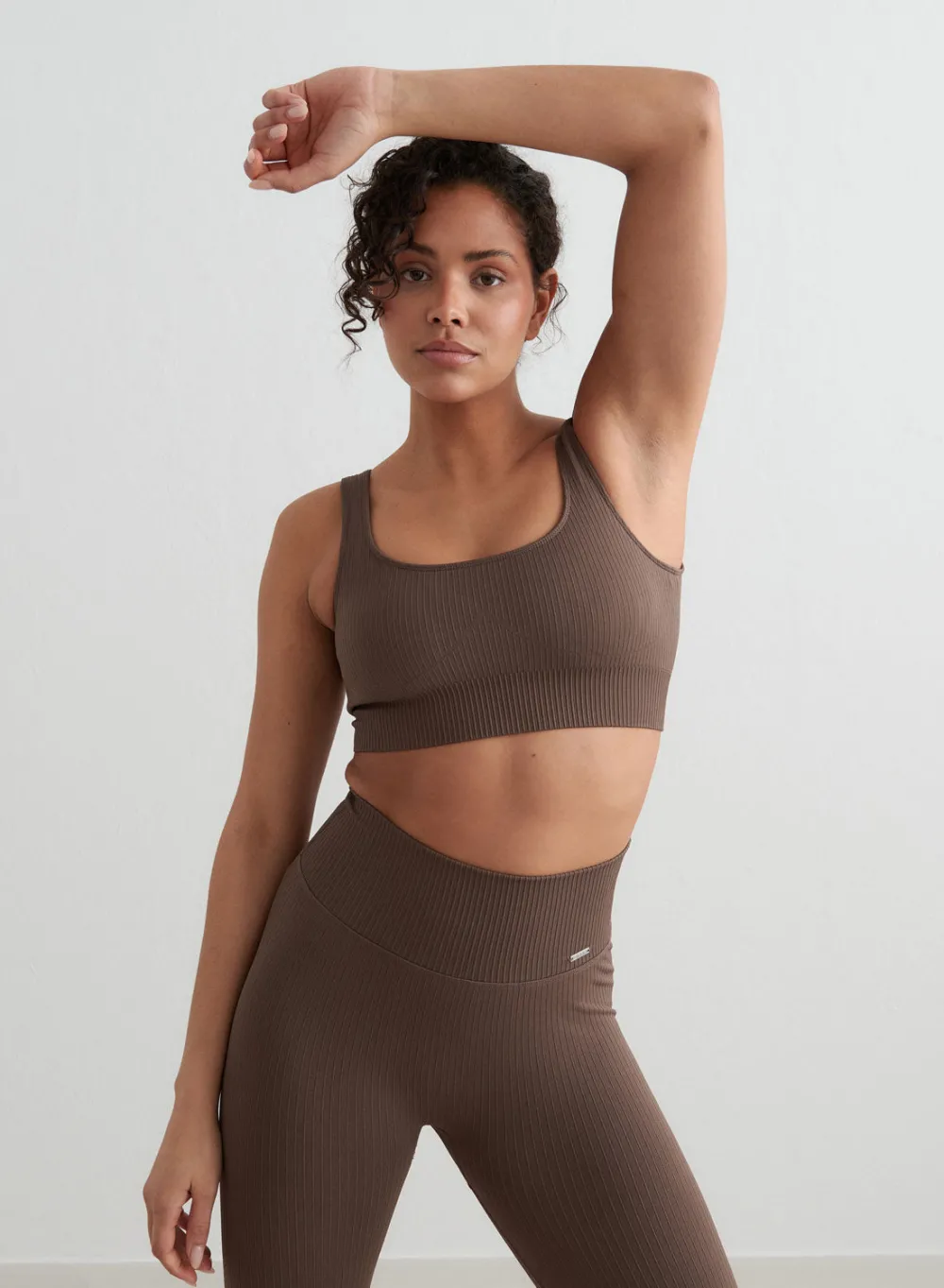 Ribbed Sports Bras|Seamless Sports Bras^AIM’N Ribbed Seamless Tank Bra Macchiato