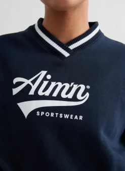 Sweatshirts|Gensere^AIM’N Navy Pitch V-neck Sweatshirt