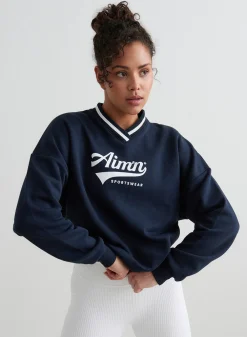 Sweatshirts|Gensere^AIM’N Navy Pitch V-neck Sweatshirt