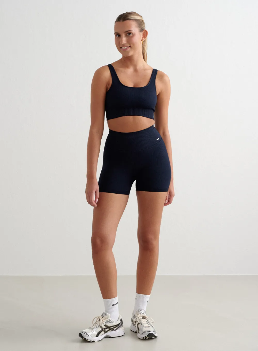 All Biker Shorts^AIM’N Ribbed Midi Biker Shorts Navy