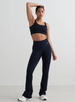 Treningstights|Ribbete Tights^AIM’N Ribbed Seamless Flare Tights Navy