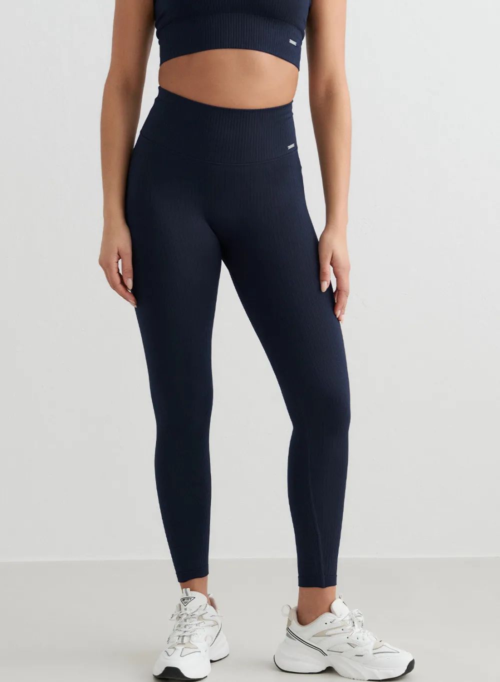 Treningstights|Ribbete Tights^AIM’N Ribbed Seamless Tights Navy