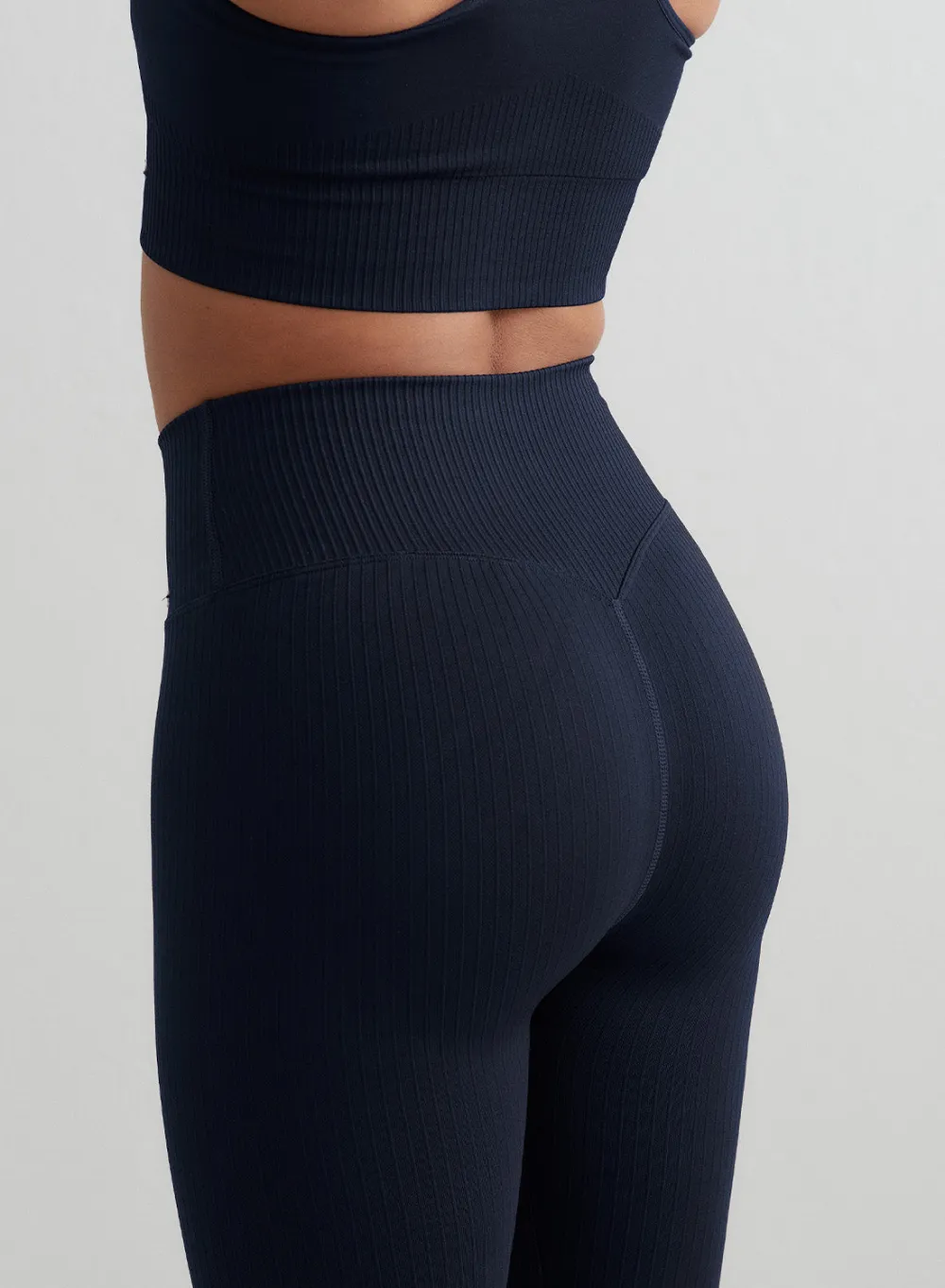 Treningstights|Ribbete Tights^AIM’N Ribbed Seamless Tights Navy