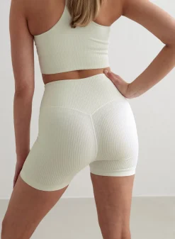 All Biker Shorts^AIM’N Off-White Ribbed Midi Biker Shorts Off white
