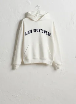Langermede Skjorter|Sweatshirts^AIM’N Off-White Varsity Sweat Hood Off white