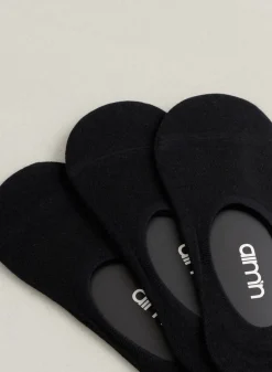 Sokker^AIM’N 3-Pack Invisible Workout Socks Black