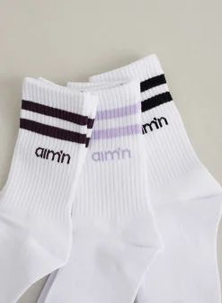 Sokker^AIM’N Pale Lavender Young Aim High Socks 3-pack