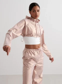 Langermede Skjorter|Crop Topper^AIM’N Metallic Cropped Jacket Rose