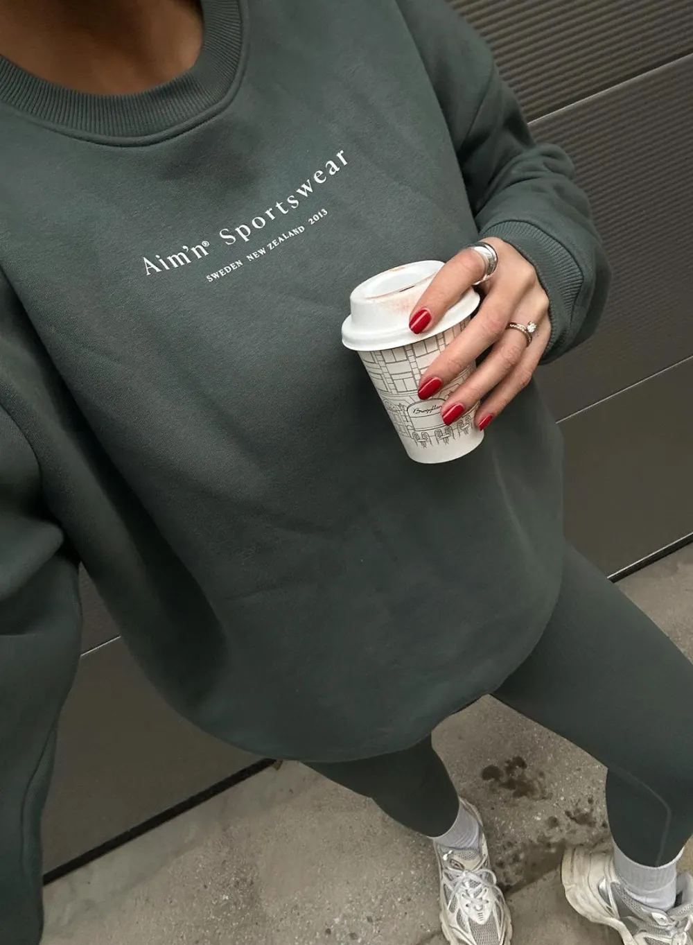 Langermede Skjorter|Sweatshirts^AIM’N Serif Sweatshirt Sage