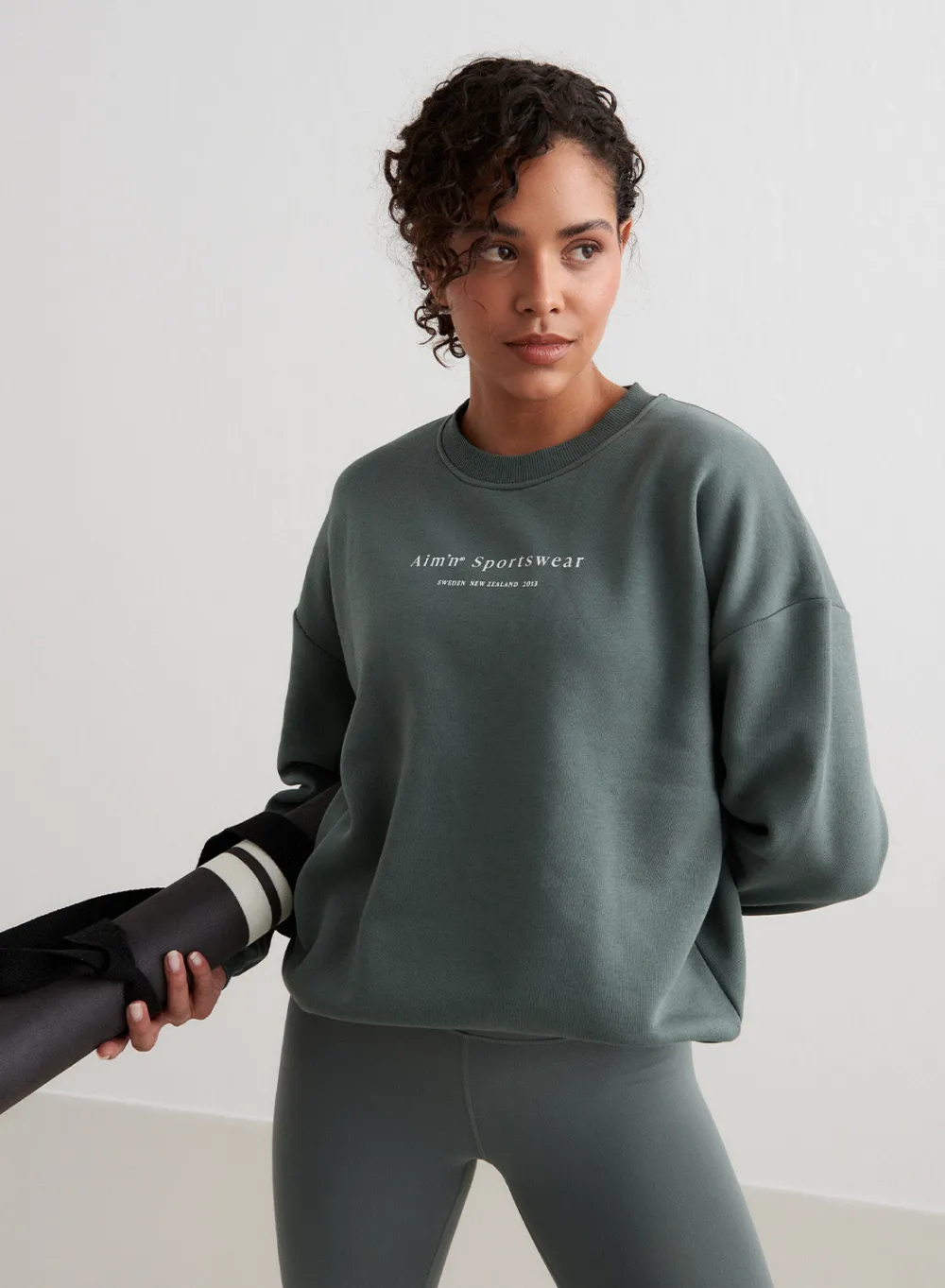 Langermede Skjorter|Sweatshirts^AIM’N Serif Sweatshirt Sage