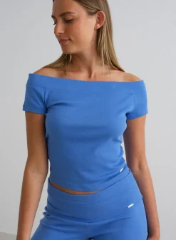 T-skjorter|T-shirts Til Hverdags^AIM’N Ease Ribbed Off-shoulder Top Sea