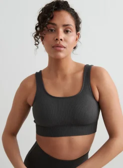 Ribbed Sports Bras|Seamless Sports Bras^AIM’N Ribbed Seamless Bra Shadow grey