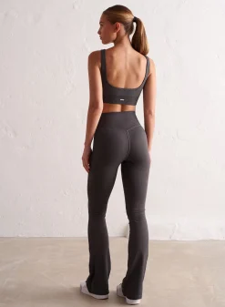 Treningstights|Ribbete Tights^AIM’N Ribbed Seamless Flare Tights Shadow grey