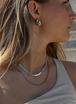 Vanntette Smykker^AIM’N Waterproof Drop Hoop Earrings Silver