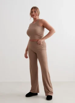 Tank Tops Og Trenings Tank Tops|Cropped Tank Tops^AIM’N Ease Ribbed Tank Top Toffee melange