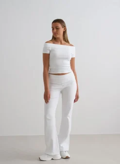 T-skjorter|T-shirts Til Hverdags^AIM’N Ease Ribbed Off-shoulder Top White