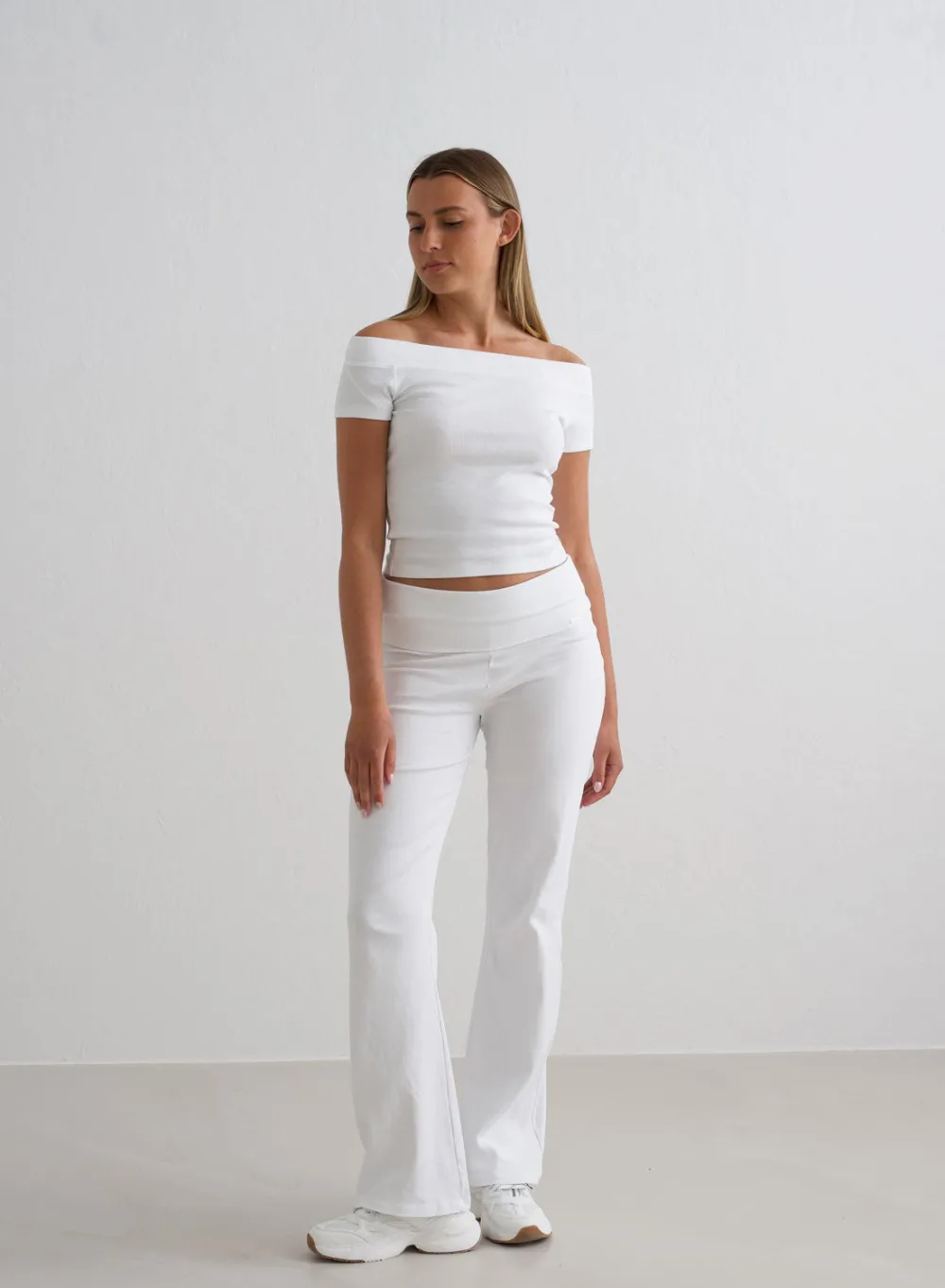 T-skjorter|T-shirts Til Hverdags^AIM’N Ease Ribbed Off-shoulder Top White