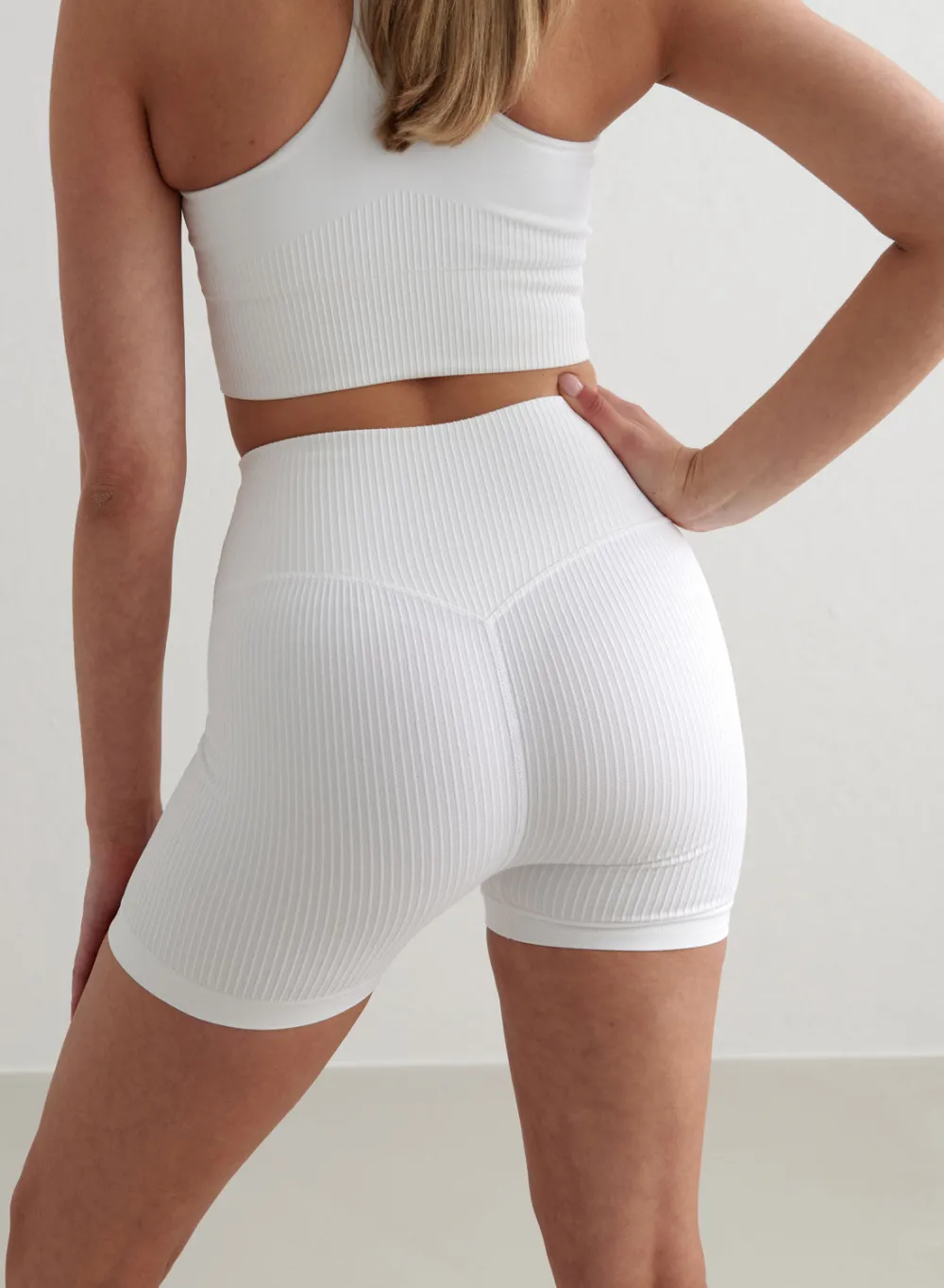 All Biker Shorts^AIM’N Ribbed Midi Biker Shorts White