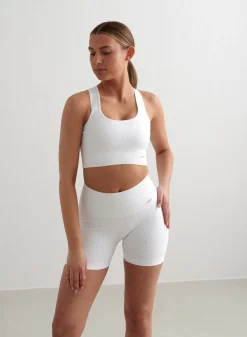 All Biker Shorts^AIM’N Ribbed Midi Biker Shorts White