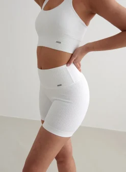All Biker Shorts^AIM’N Ribbed Midi Biker Shorts White