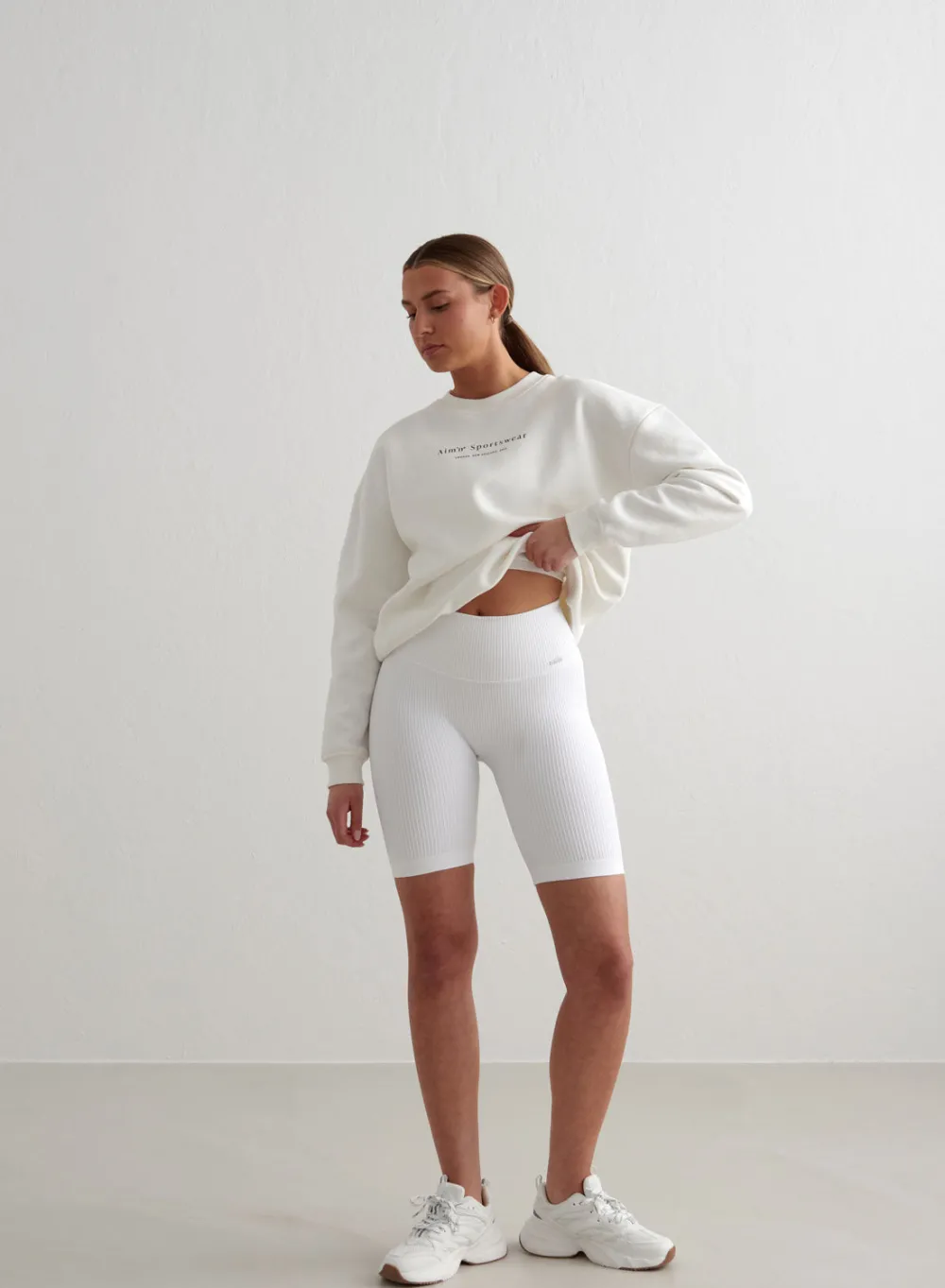 Seamless Biker Shorts|All Biker Shorts^AIM’N Ribbed Seamless Biker Shorts White