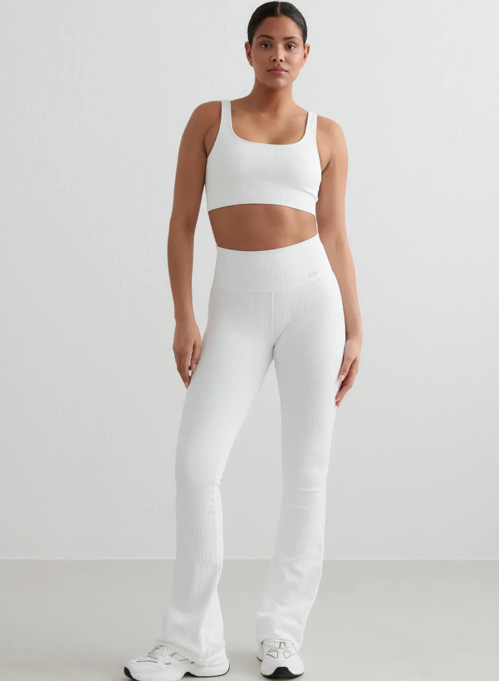 Ribbed Sports Bras|Seamless Sports Bras^AIM’N Ribbed Seamless Bra White