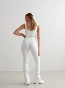 Treningstights|Ribbete Tights^AIM’N Ribbed Seamless Flare Tights White