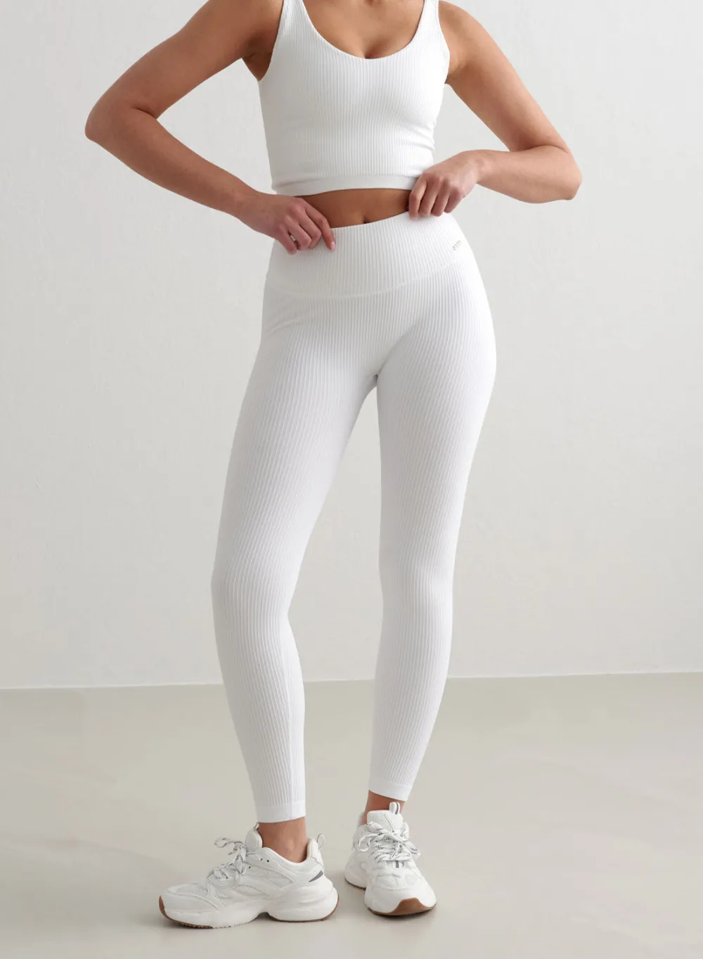 Treningstights|Ribbete Tights^AIM’N Ribbed Seamless Tights White