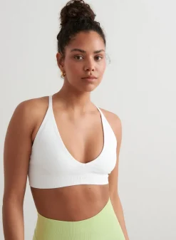 Seamless Sports Bras^AIM’N Shape Seamless Cross Back Bra White