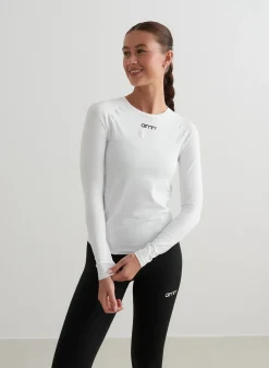 Langermede Skjorter|Long Sleeve Workout Tops^AIM’N Soft Basic Long Sleeve White