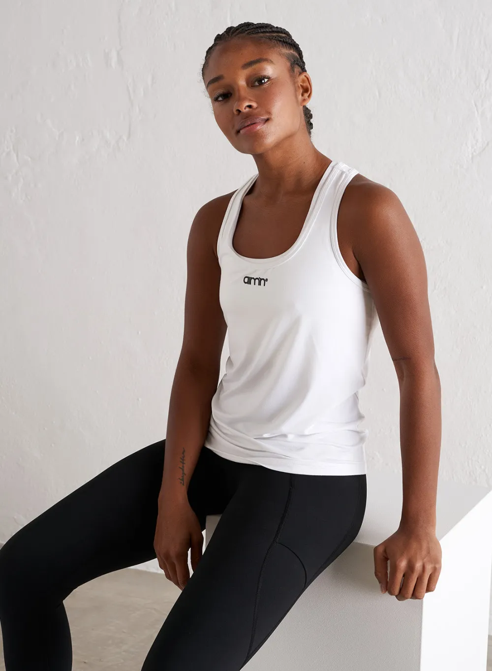Tank Tops Og Trenings Tank Tops|Workout Tank Tops^AIM’N Soft Basic Racerback Tank White
