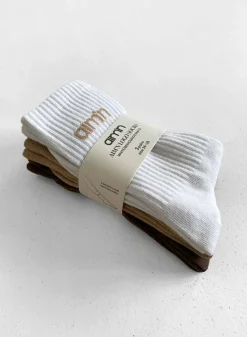 Sokker^AIM’N White/Beige/Macchiato Aim'n Logo Socks 3-Pack white /beige /macchiato